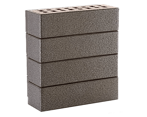 Кирпич клинкер фасадный серебристый Обсидиан "Эльфюс" 0.7 НФ гладкий